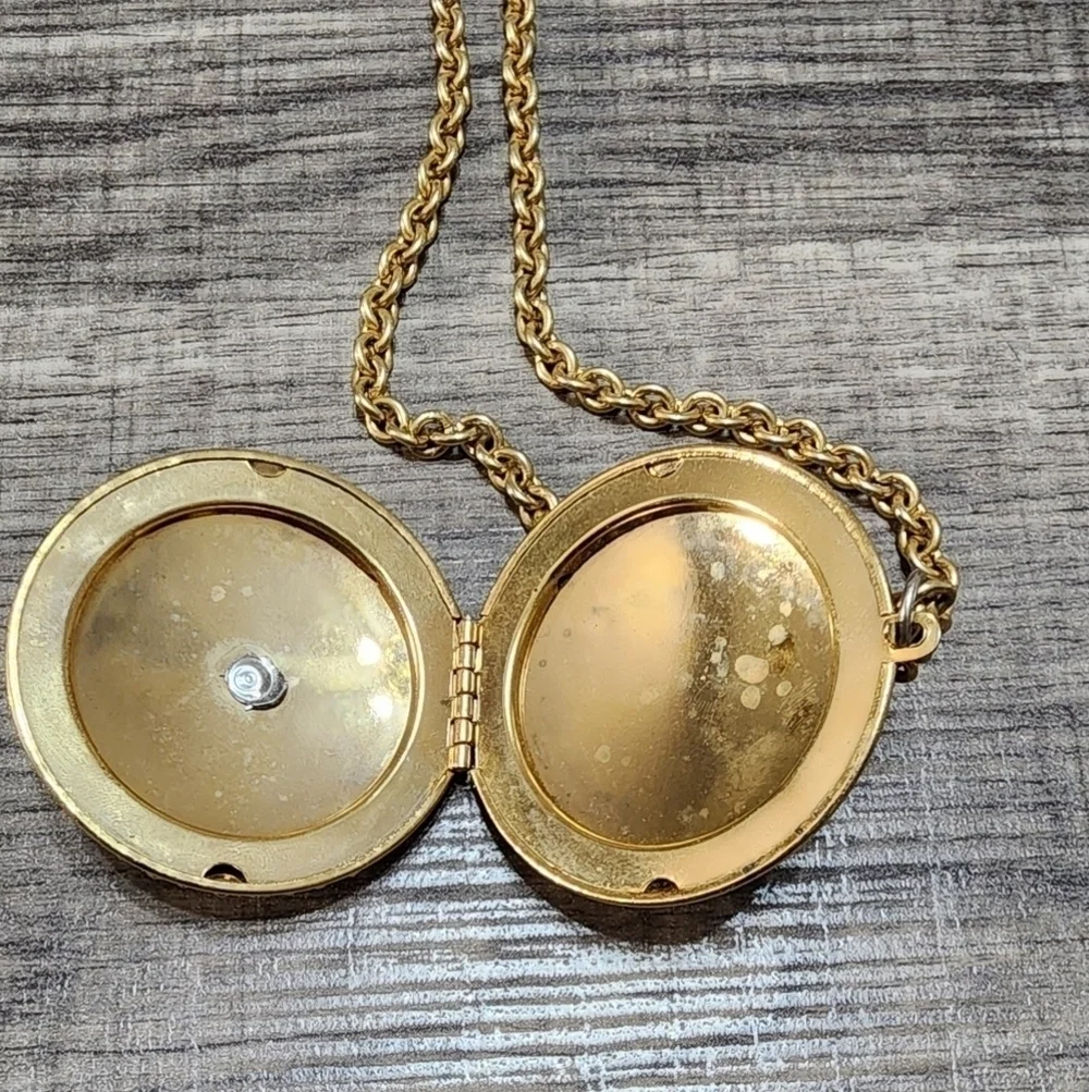 Vintage Roman Solider Coin Style Pendant Necklace, Gold Tone Locket